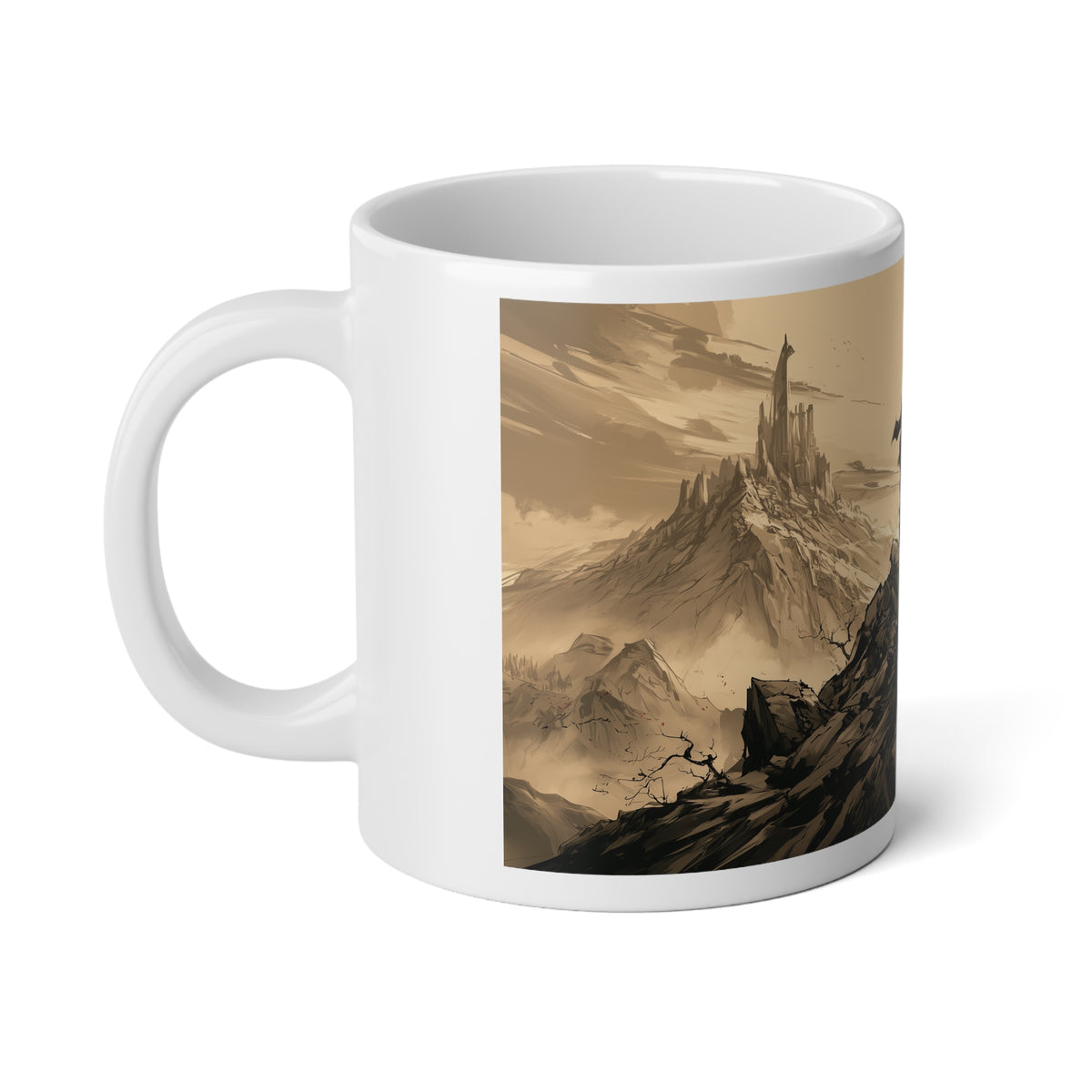 The Waiting Sword Mug — Blade on the Peak | 20oz Xianxia Landscape Mug