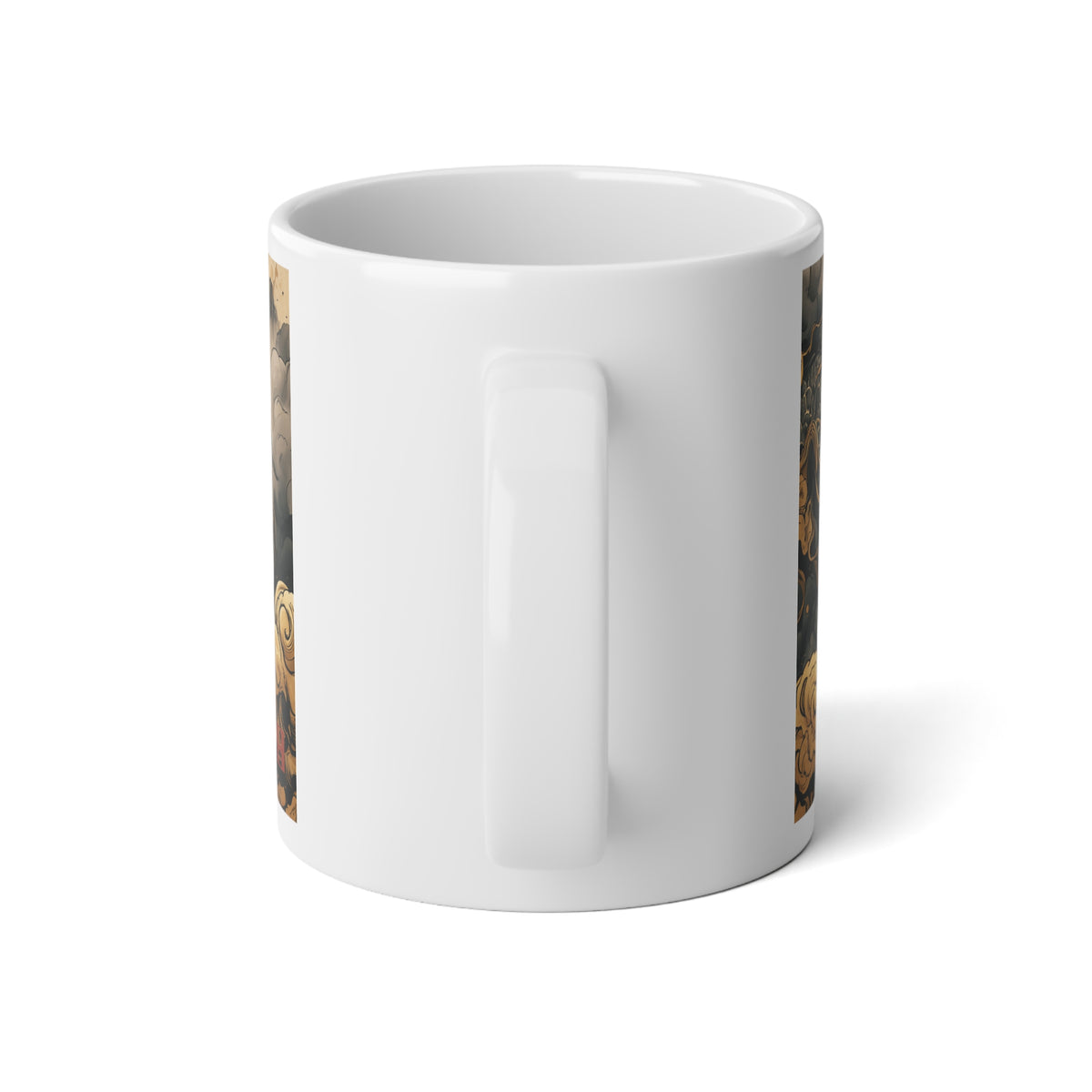 Dice Storm Mug — Polyhedral Dice & Ink Clouds | 20oz Jumbo TTRPG Mug